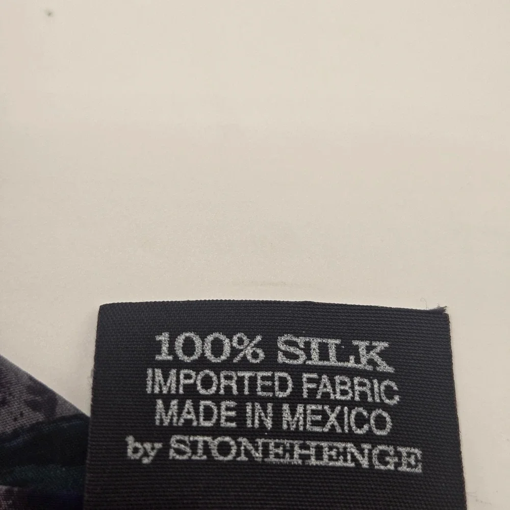J Garcia By Stonehenge 100 % silk abstract tire purple green artistic (A1)